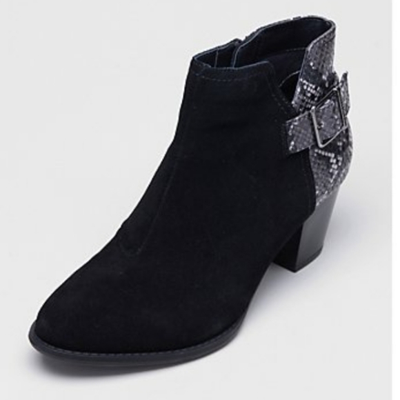 NWOT Women's Vionic Naomi Ankle Boots With Suede Upper and Snake Print Leather - Picture 2 of 8